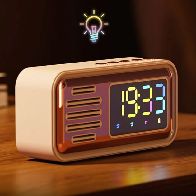 ساعة منبه بلوتوث بتصميم...