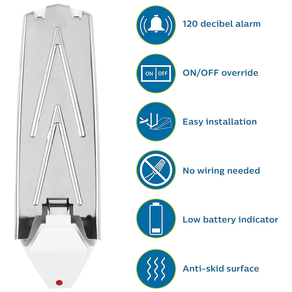 alarme de butée de porte sans fil activée par pression – جهاز إنذار أسفل الباب