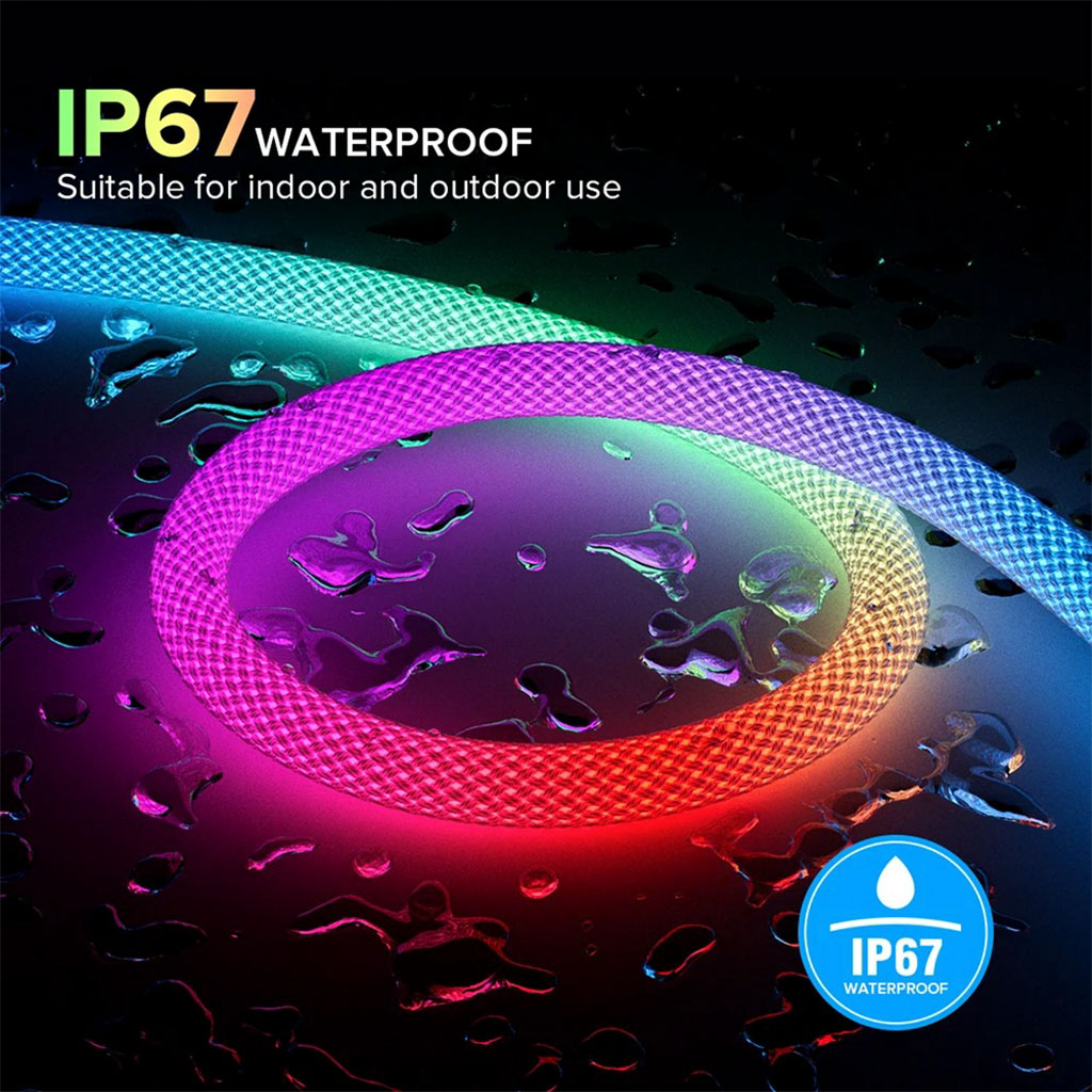 bande led néon rgb motif réticulaire rond à 360 degrés flexible – شريط إضاءة ملونة