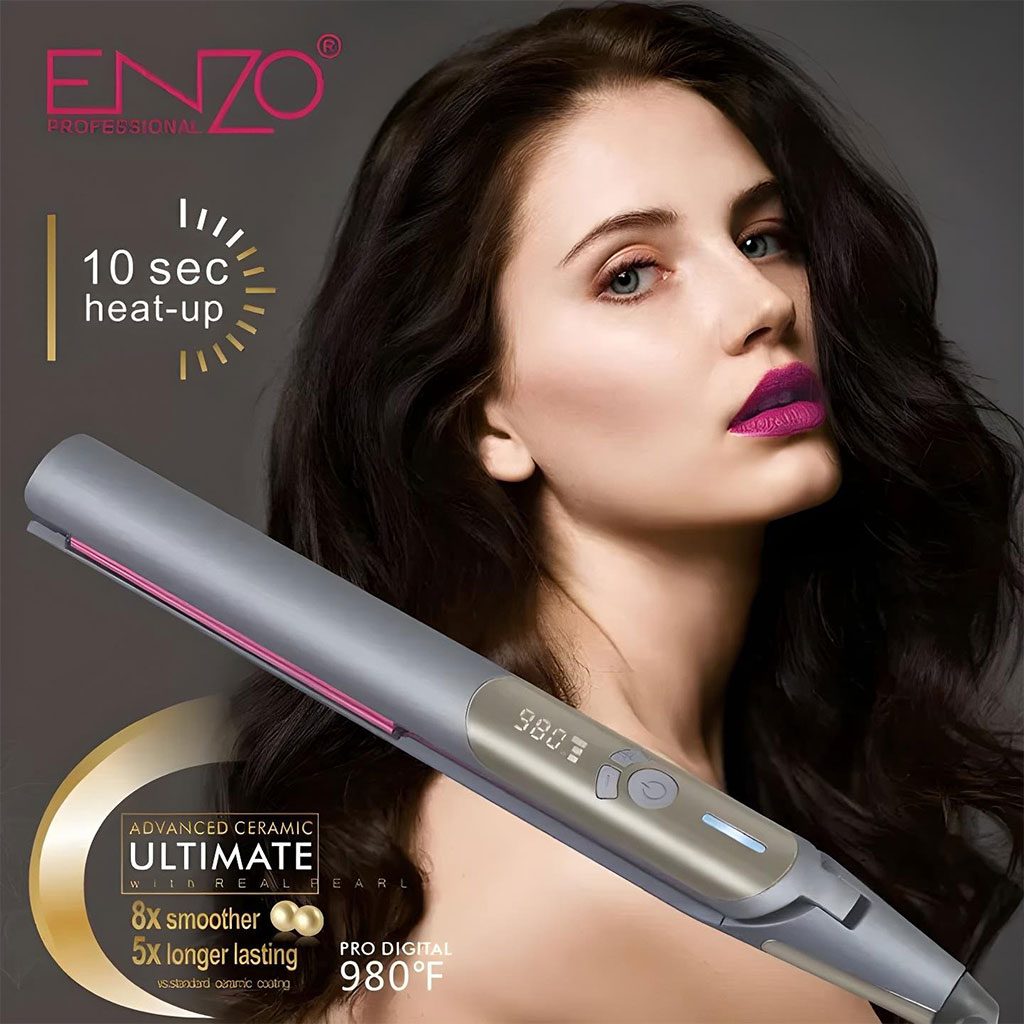 Lisseur Céramique 980°F Plaque 1.5″ Titane ENZO EN-3827 – مملس شعر إينزو - الصورة 5