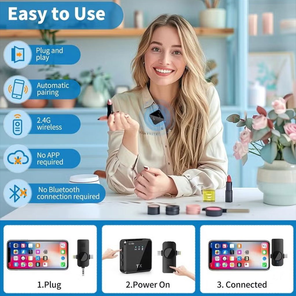 ميكروفون لاسلكي 2 في 1 لأجهزة و F15 - الصورة 3