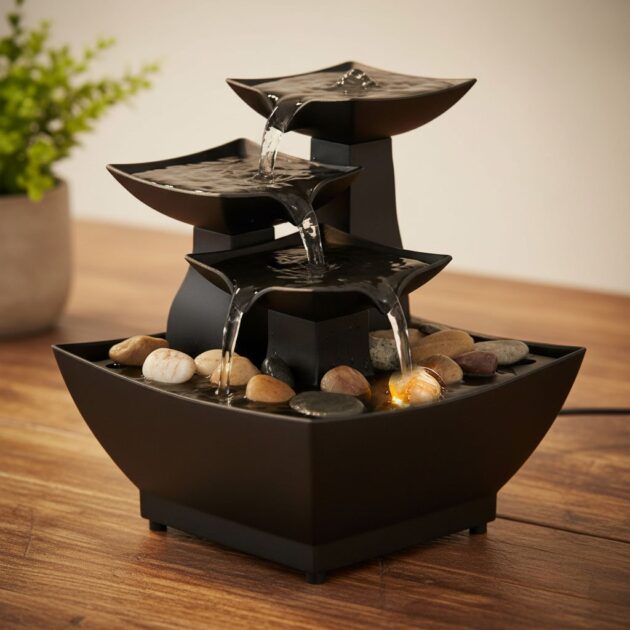 نافورة شلال مزودة بإضاءة...