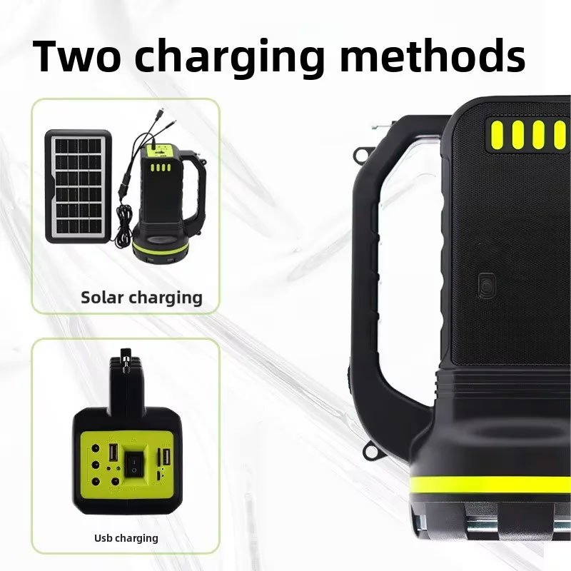 نظام إضاءة شمسية GD2000A مع مكبر صوت بلوتوث - الصورة 4