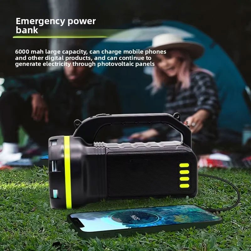 نظام إضاءة شمسية GD2000A مع مكبر صوت بلوتوث - الصورة 3