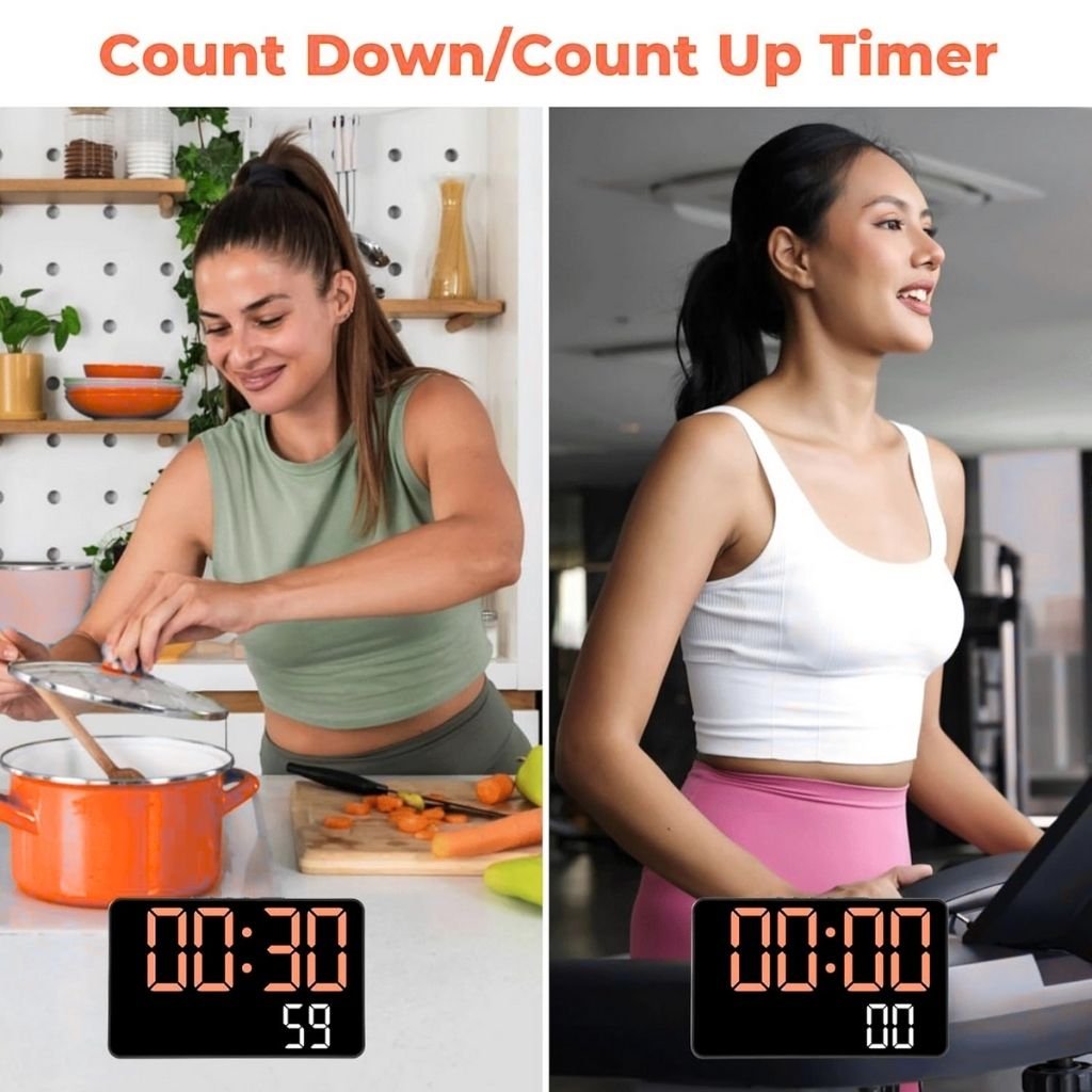 ساعة منبه رقمية بشاشة كبيرة مقاس 7.2 بوصة - الصورة 4