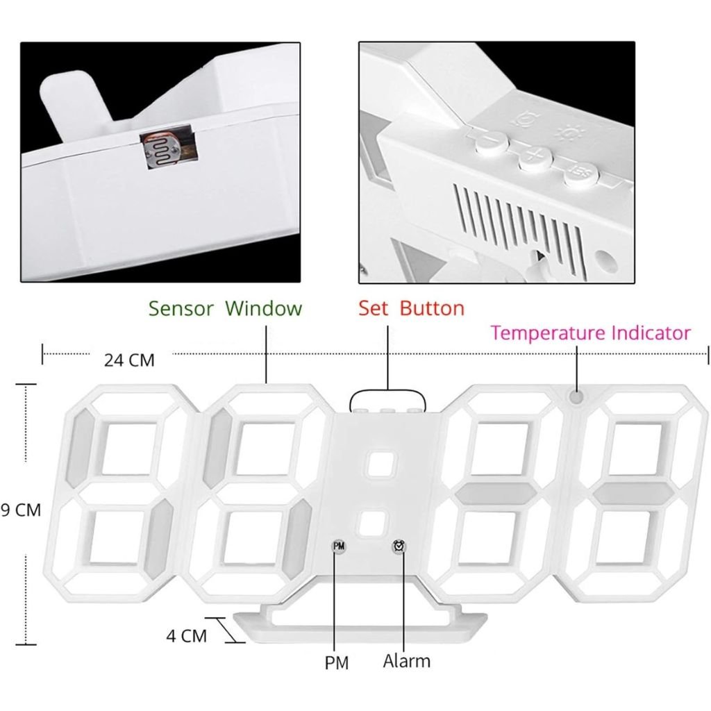 ساعة رقمية ثلاثية الأبعاد بتقنية طراز - الصورة 2