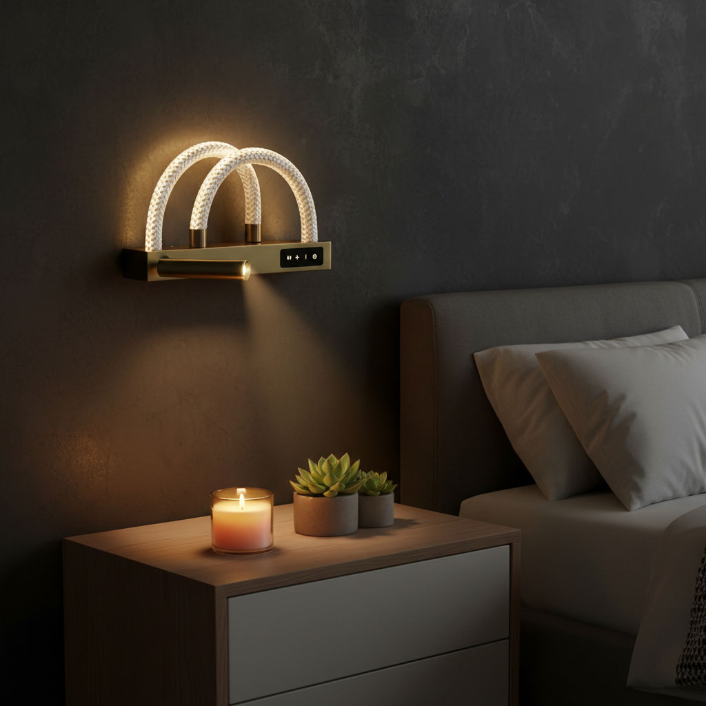 Applique murale moderne à intensité variable avec à 180 dégrée – مصباح غرف النوم - الصورة 5