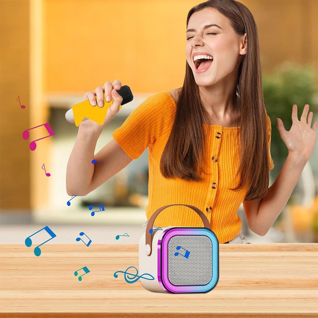 ساعة ذكية وسماعة كاريوكي مع ميكروفونين - الصورة 7