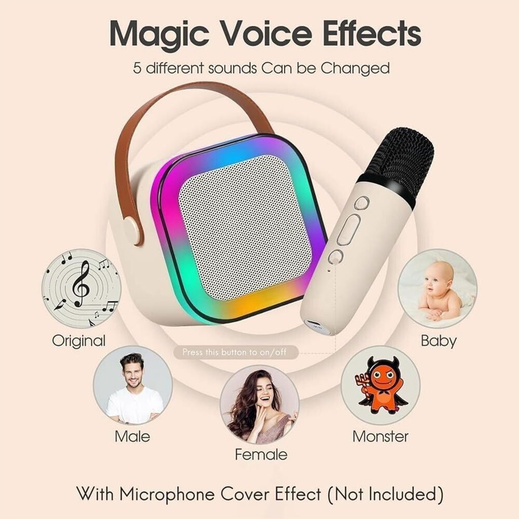 ساعة ذكية وسماعة كاريوكي مع ميكروفونين - الصورة 6