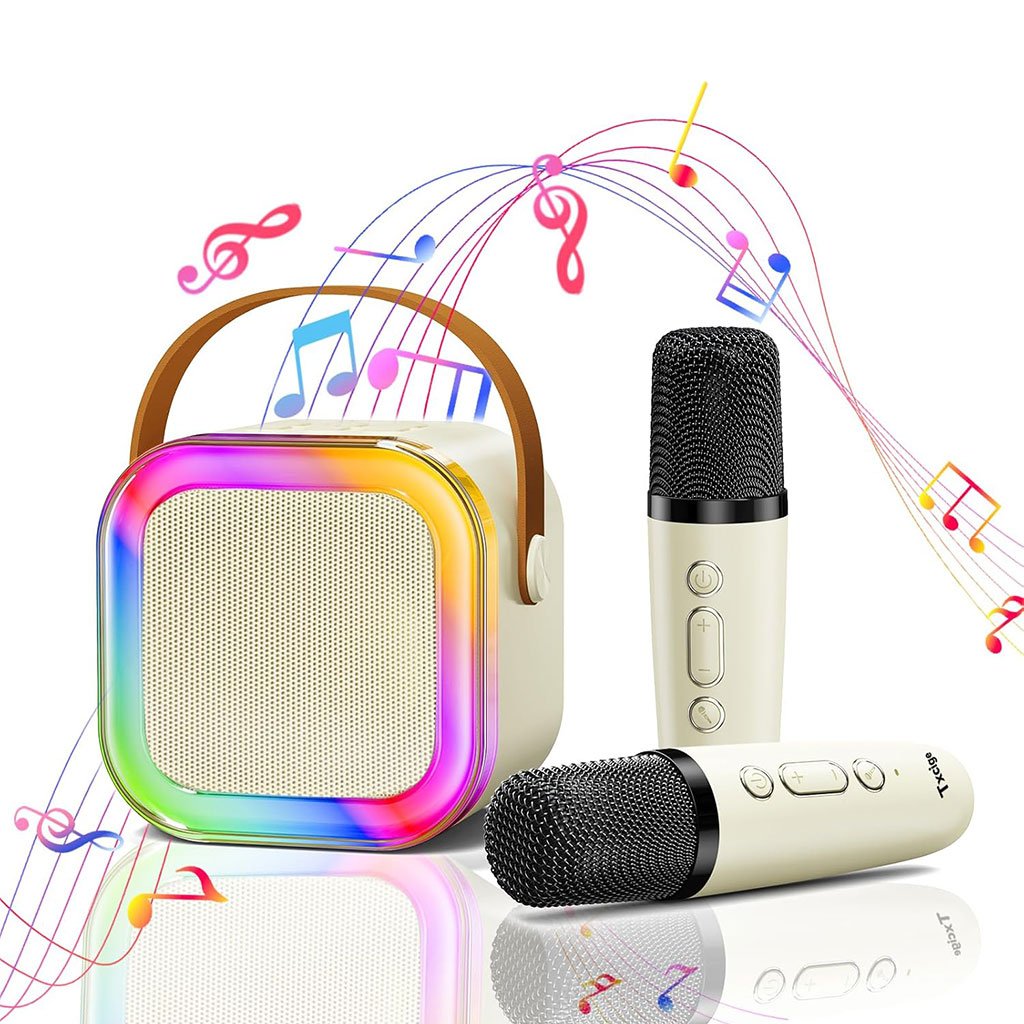 ساعة ذكية وسماعة كاريوكي مع ميكروفونين - الصورة 3