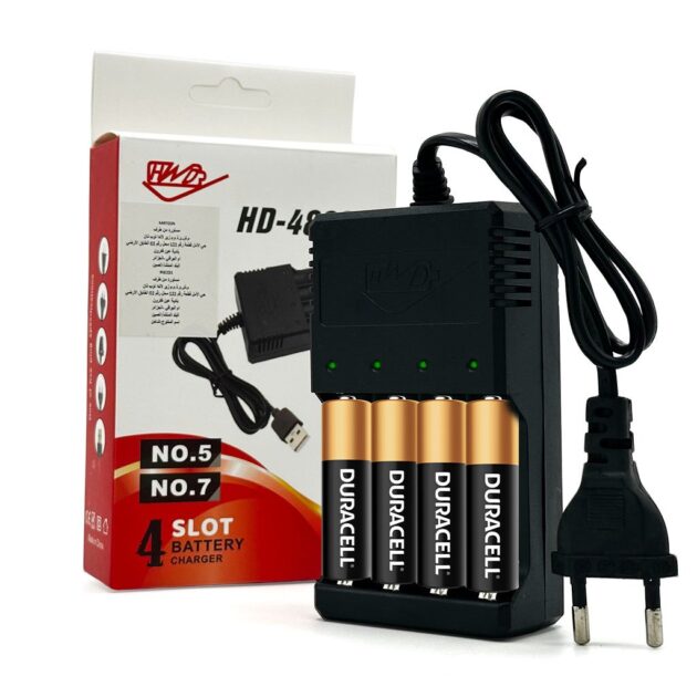 شاحن بطاريات لبطاريات AAA/AAA...