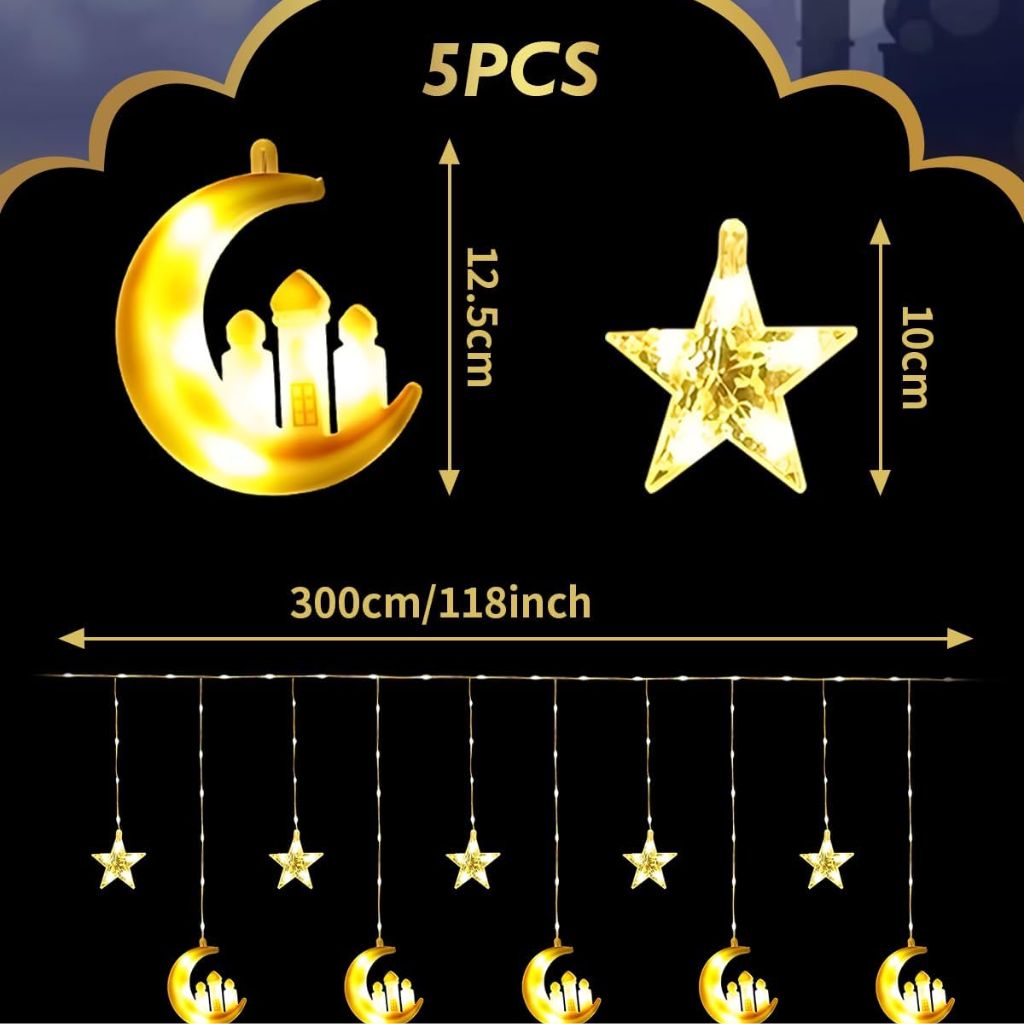 Guirlande LED Décorative Ramadan et Eid 3m 10pcs – مصابيح رمضان والعيد - الصورة 6