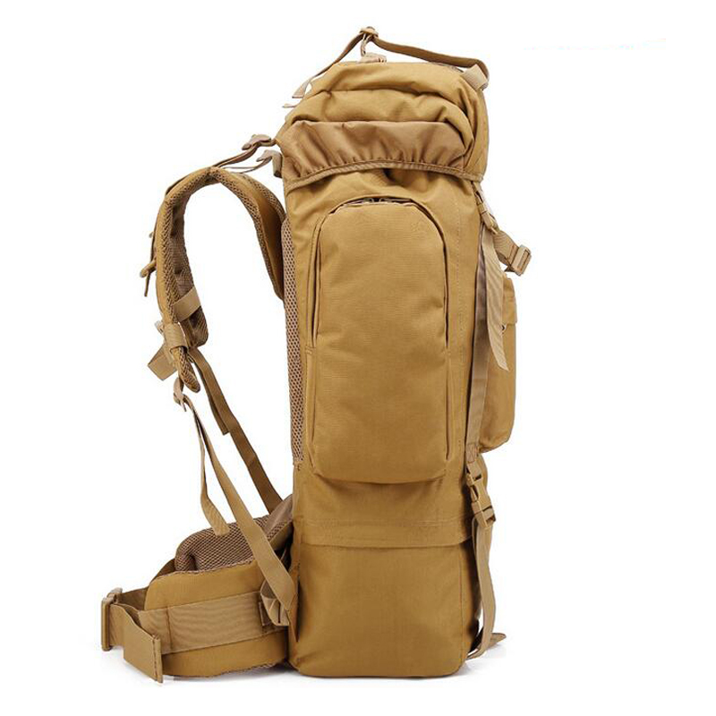 sac à dos randonnée professionnel en toile de camouflage étanche à double épaule 90 l – kaki