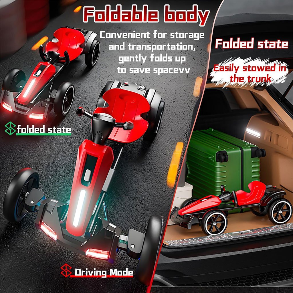 سيارة كارتينج كهربائية قابلة للطي بجهد 12 فولت مزودة - الصورة 3