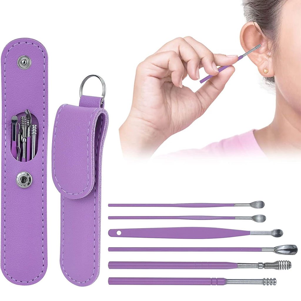 طقم إزالة شمع الأذن مكون من 6 قطع