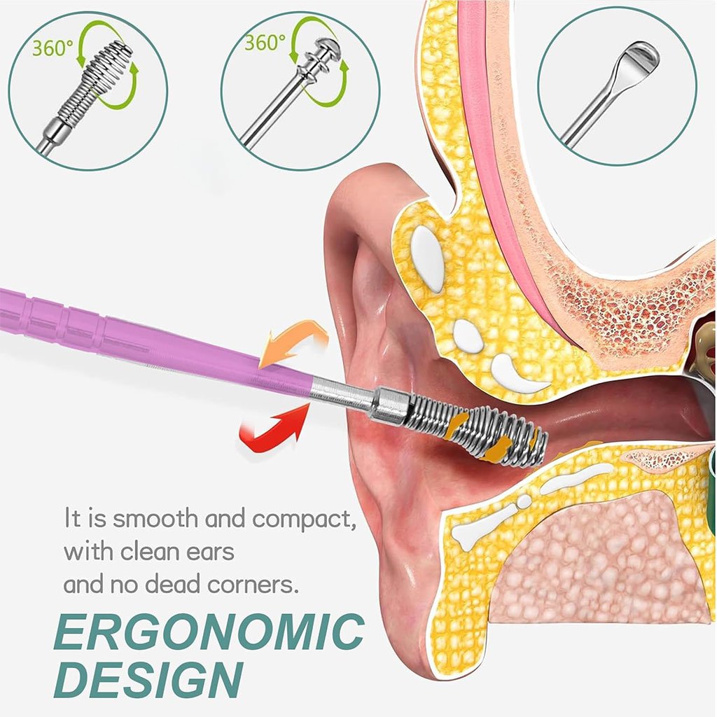طقم إزالة شمع الأذن مكون من 6 قطع - الصورة 2