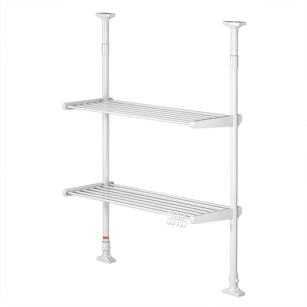 Étagère réglable à 2 niveaux avec double barre de Ajustable – حامل أغراض في المطبخ - الصورة 4