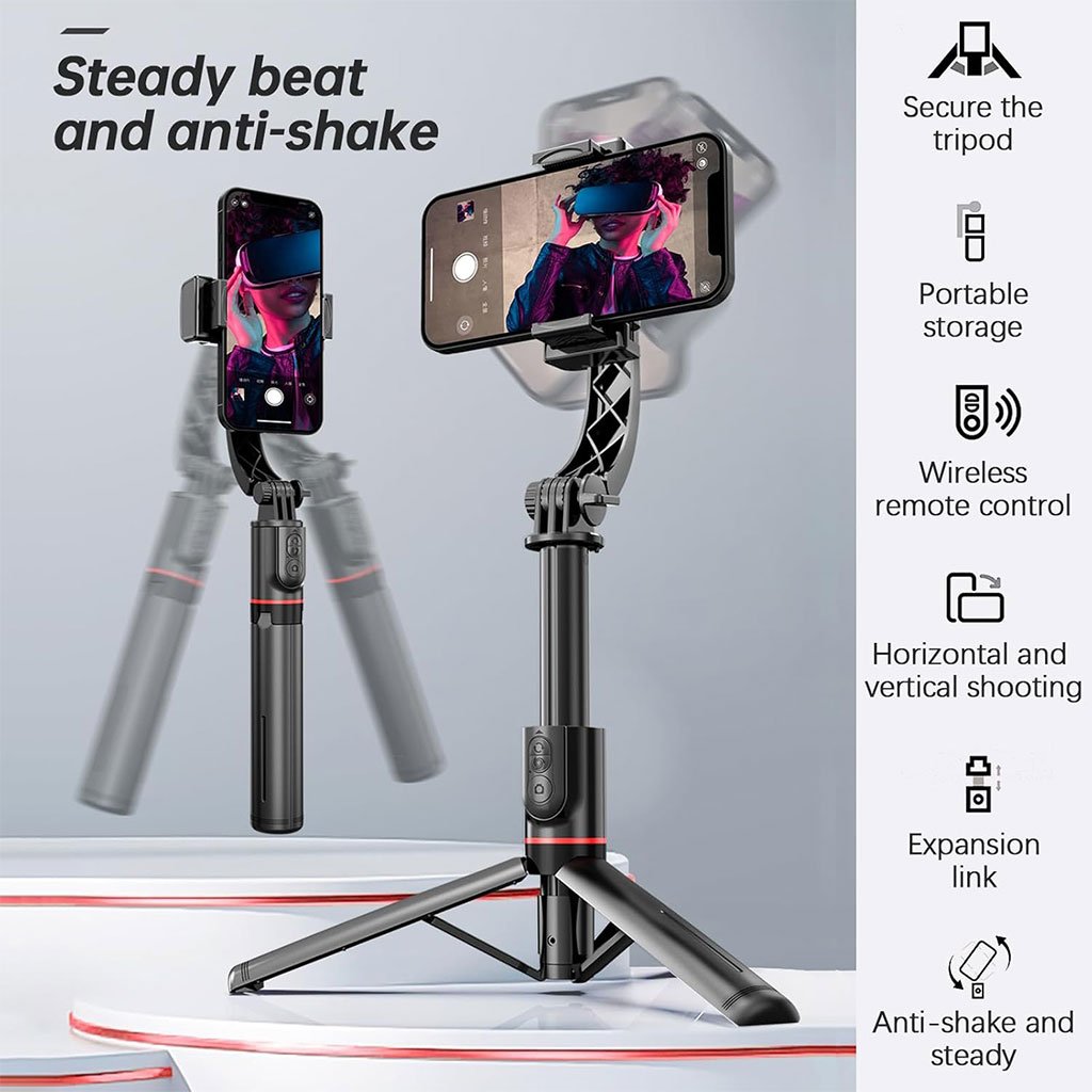 عصا سيلفي وحامل ثلاثي القوائم بذراع تلسكوبي L19 31 - الصورة 7