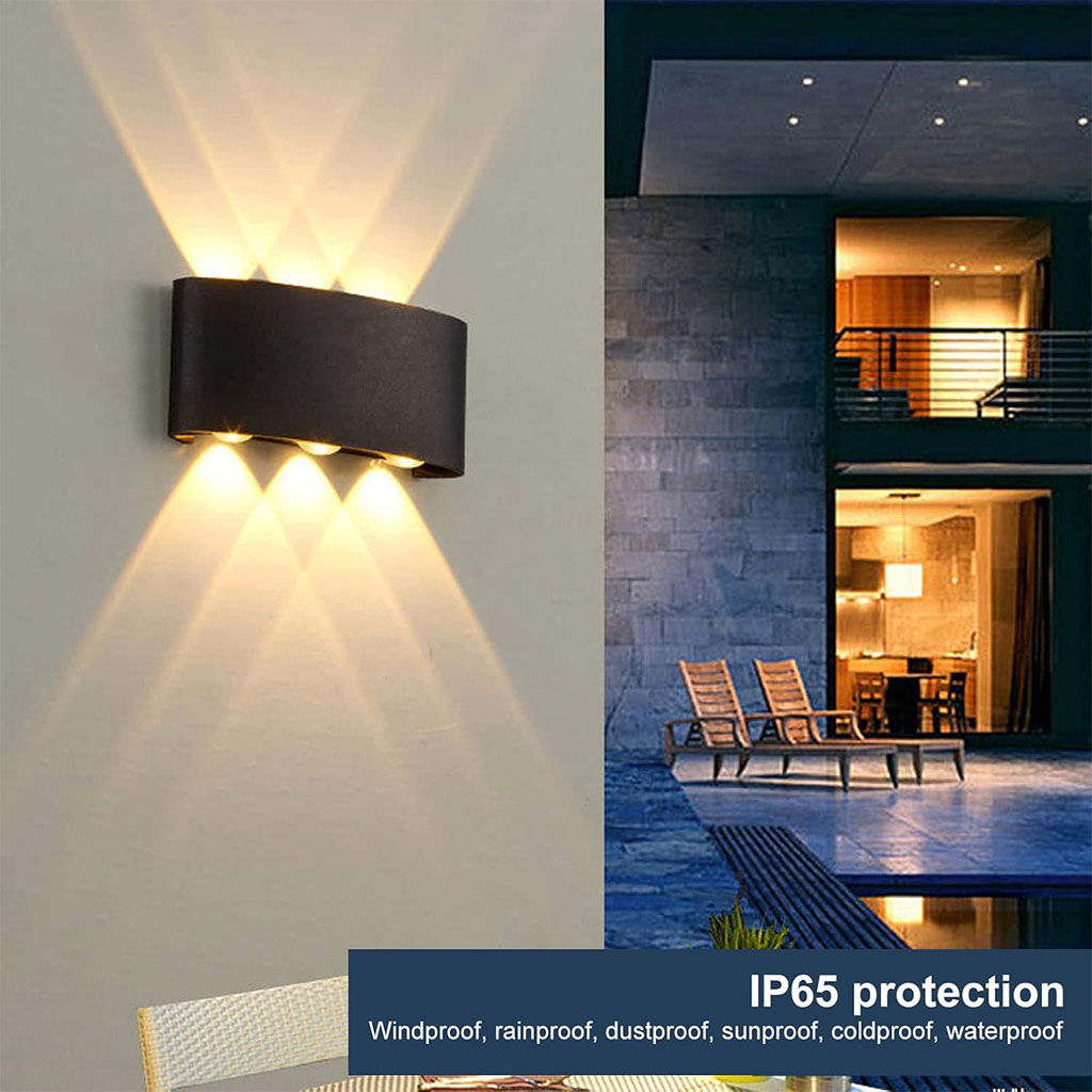 Applique Murale LED 6W D’Éclairage Extérieur 3 Lampes en PP - الصورة 7