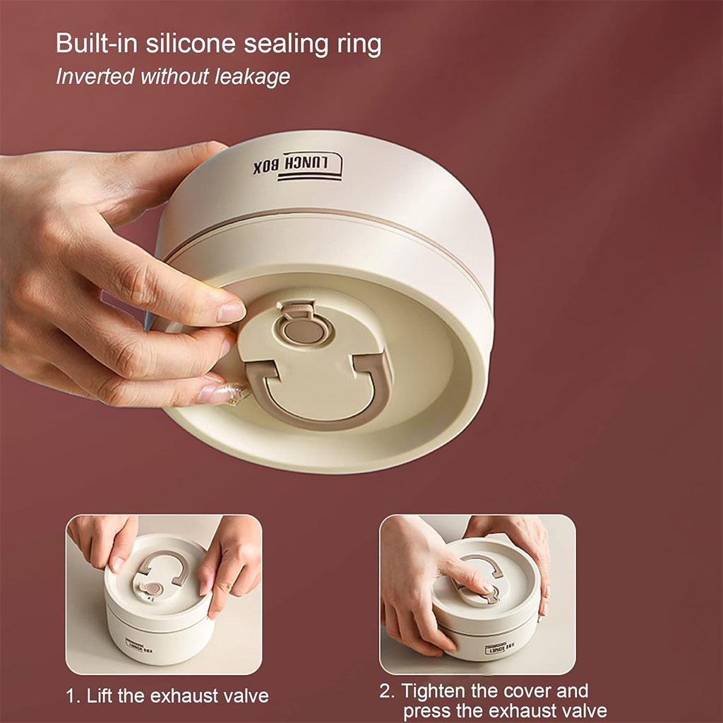 lunch box 4 étage avec sac isotherme isolant – حافظة طعام حرارية 4 طبقات قابلة للاستخدام في الميكروويف