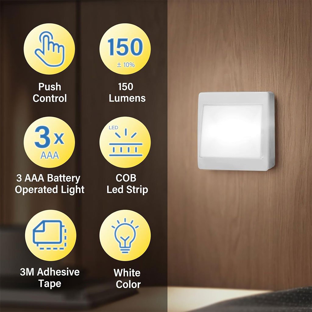 عبوة من 3 مصابيح قابلة للتشغيل بالمفتاح للخزانة - الصورة 7