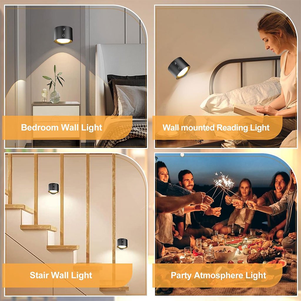 مصباح جداري مزدوج الرأس بثلاث درجات حرارة لونية وثلاثة - الصورة 2