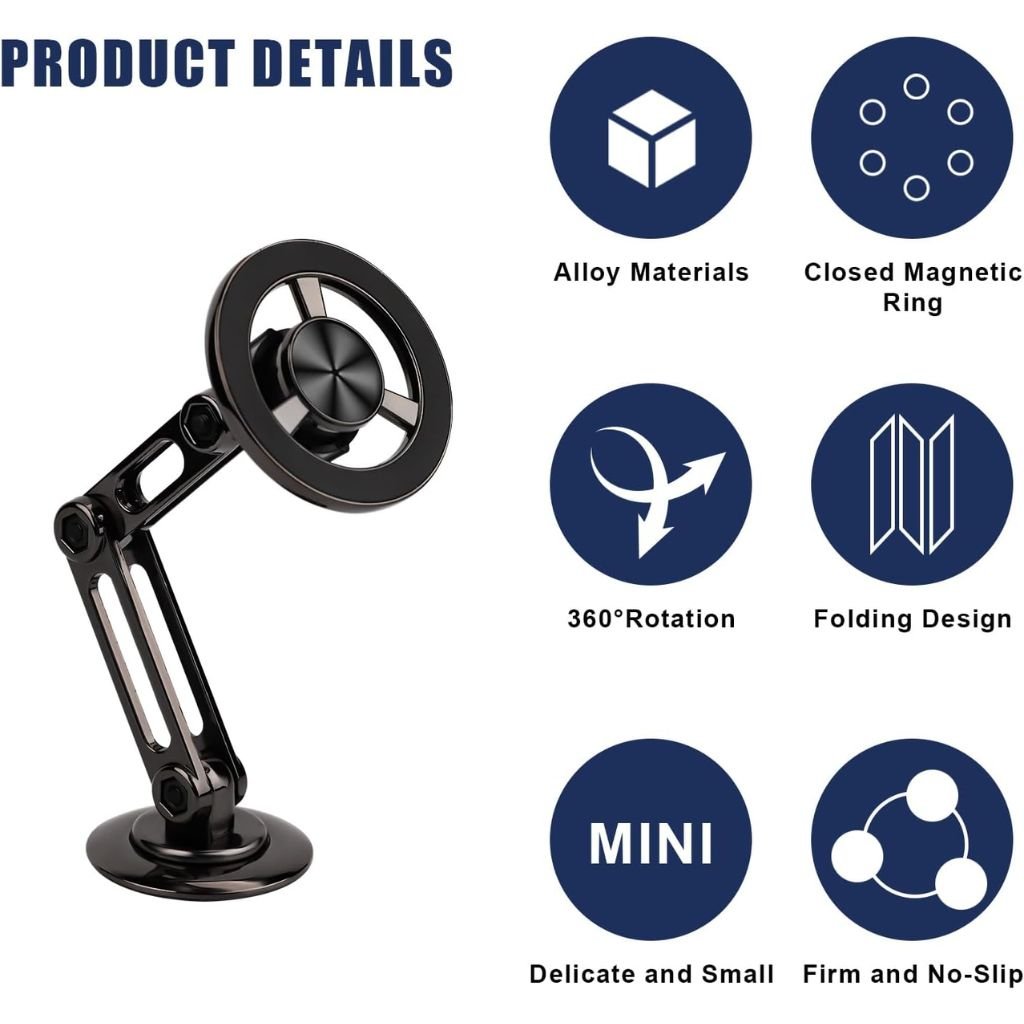 حامل هاتف مغناطيسي للسيارة يدور 360 درجة - الصورة 7