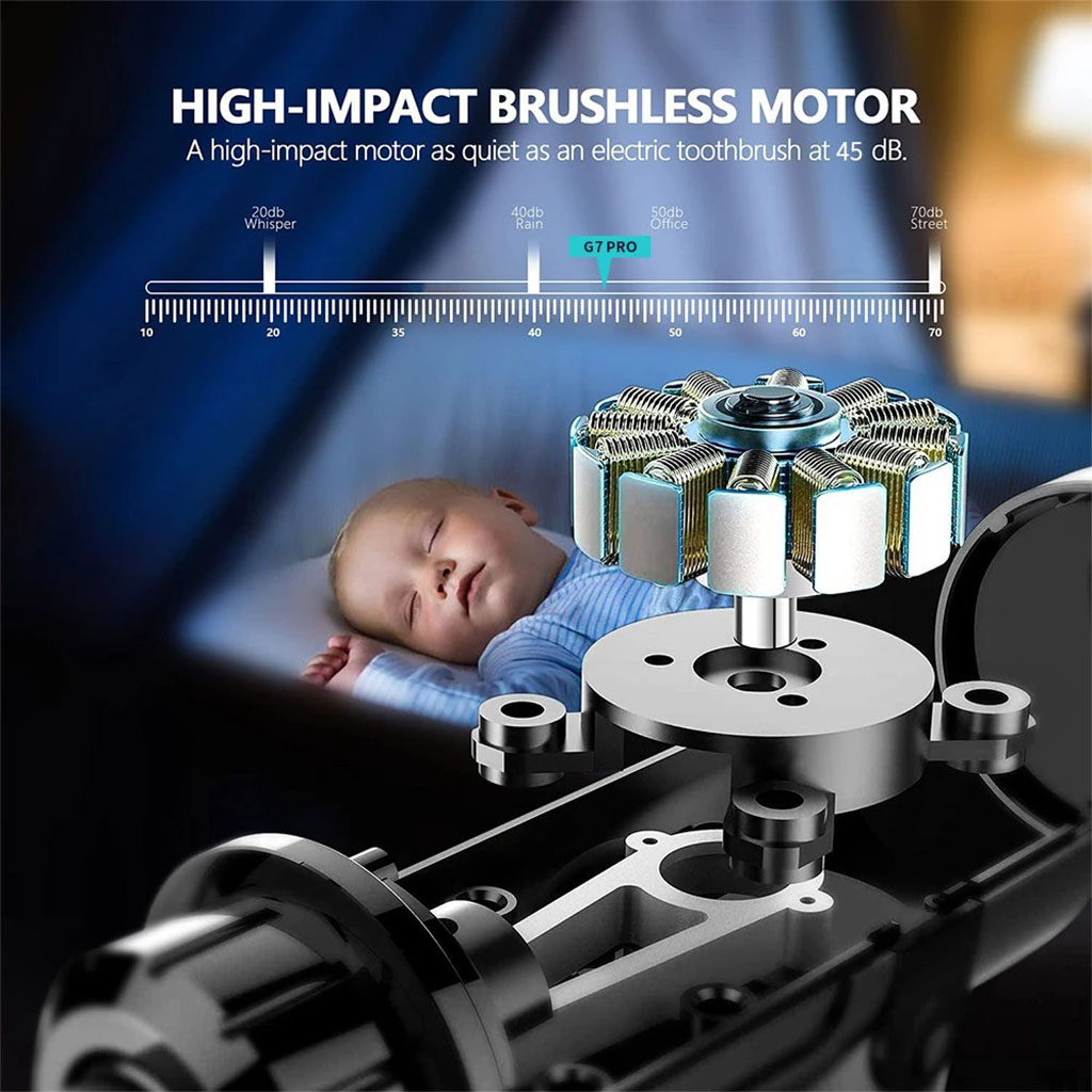 Appareil de Massage Musculaire Masseur de Muscle de Corps 32 Niveaux de Force Réglables 4 Têtes - الصورة 4