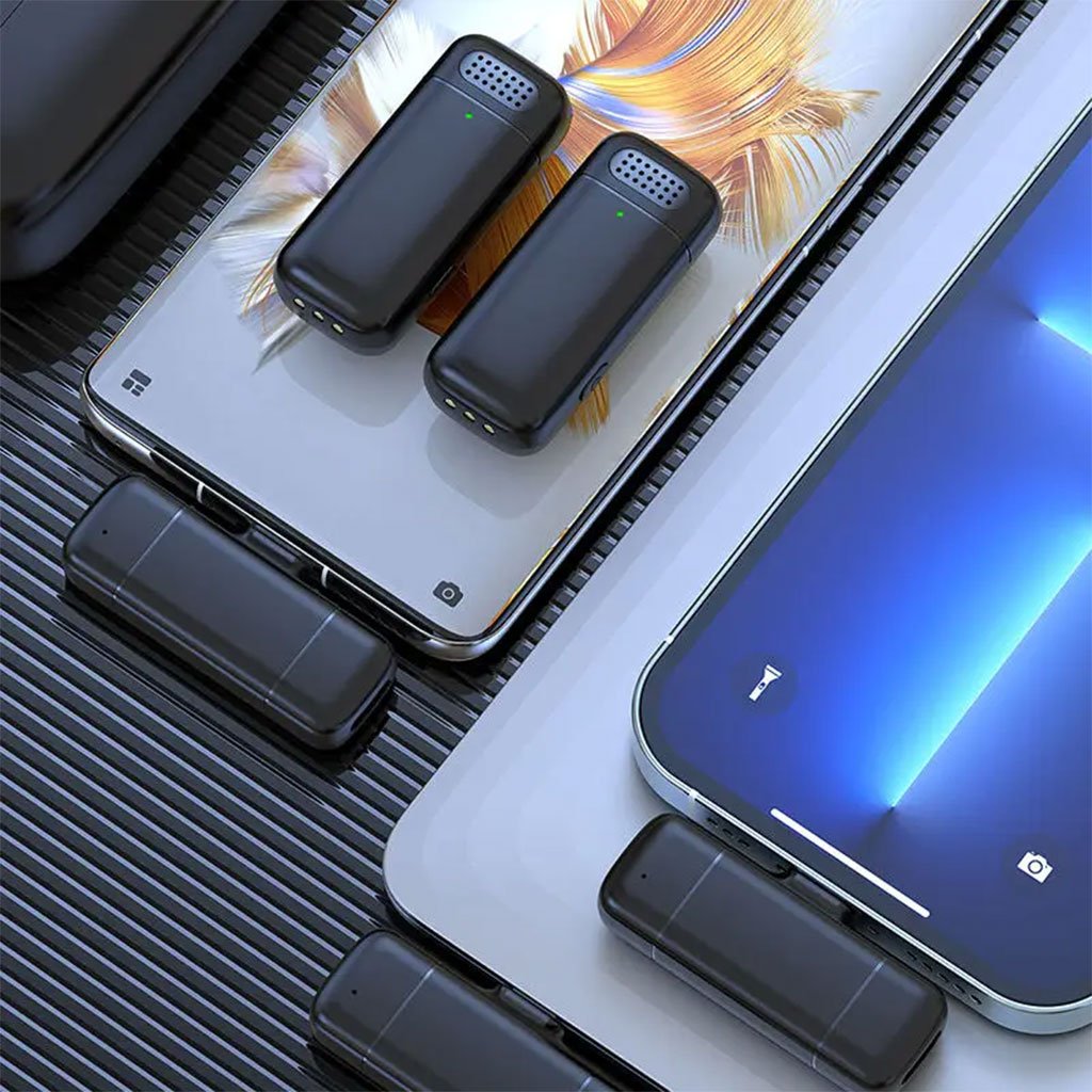 ميكروفونان لاسلكيان مزدوجان لأجهزة و مع علبة شحن - الصورة 4