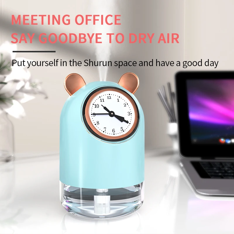 humidificateur avec horloge et Spray pour bureau 7 Couleur led 300 ML - الصورة 4