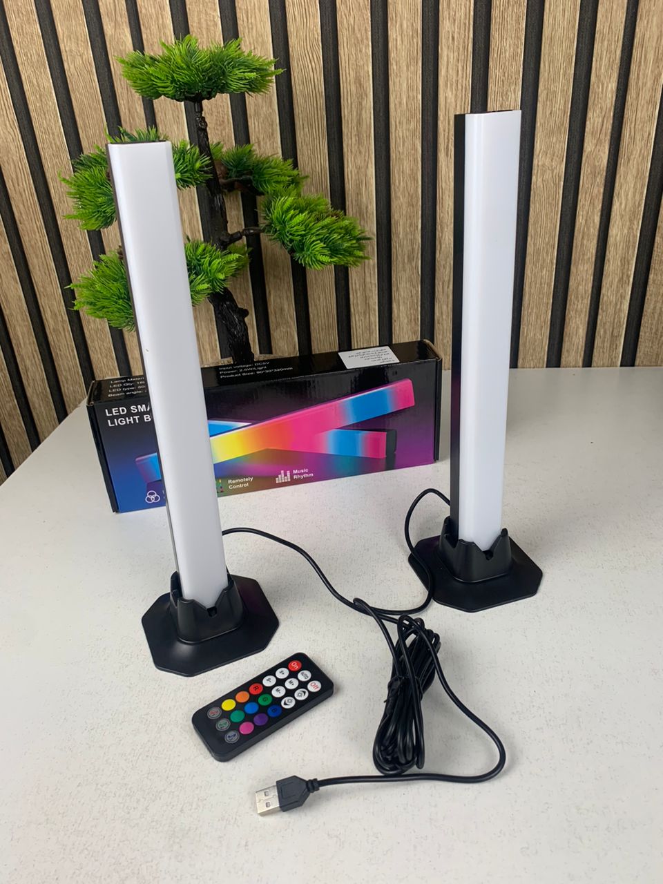 Desktop RGB Background Wall Atmosphere Lighting Bar 2pcs – اعمدة إضاءة لخلفية المكتب - الصورة 3