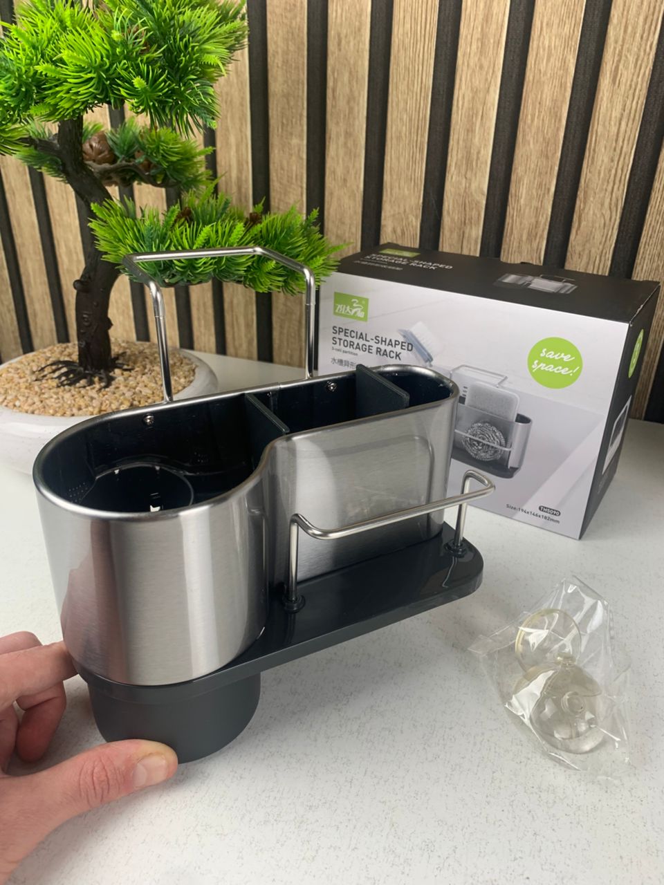 porte éponge de cuisine et organisateur suspendu pour évier – منظم أغراض حوض الغسيل