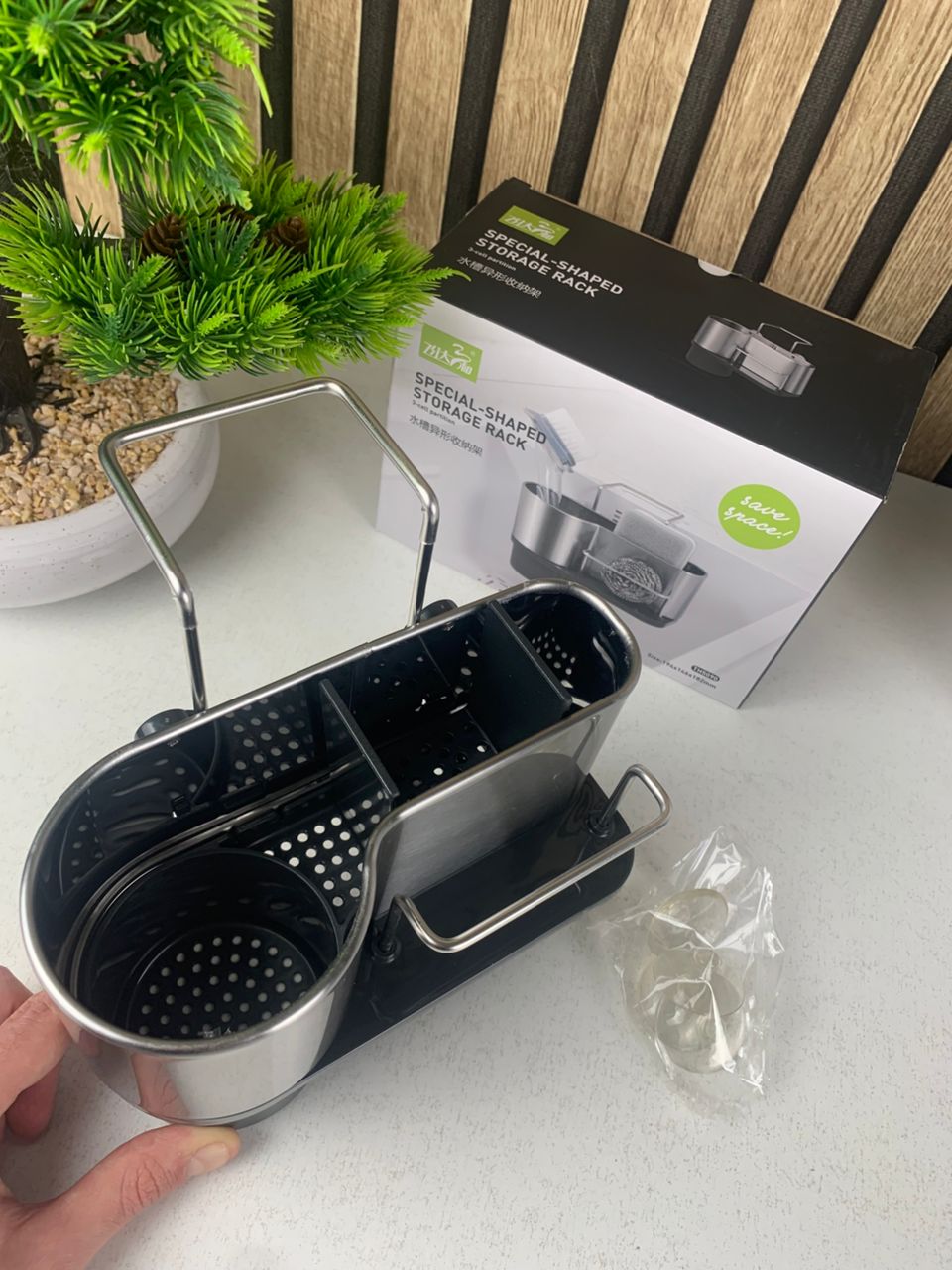 porte éponge de cuisine et organisateur suspendu pour évier – منظم أغراض حوض الغسيل