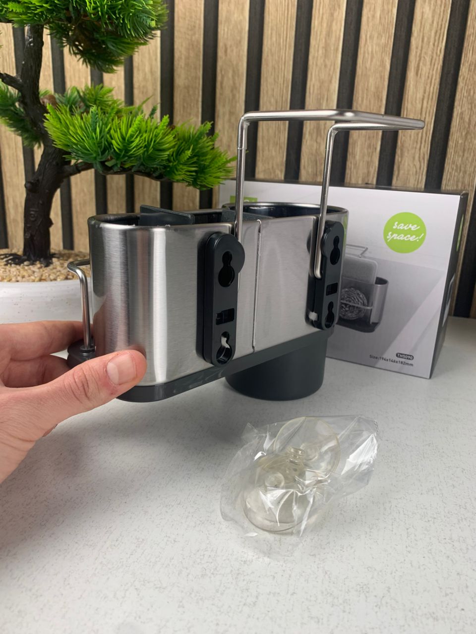 porte éponge de cuisine et organisateur suspendu pour évier – منظم أغراض حوض الغسيل