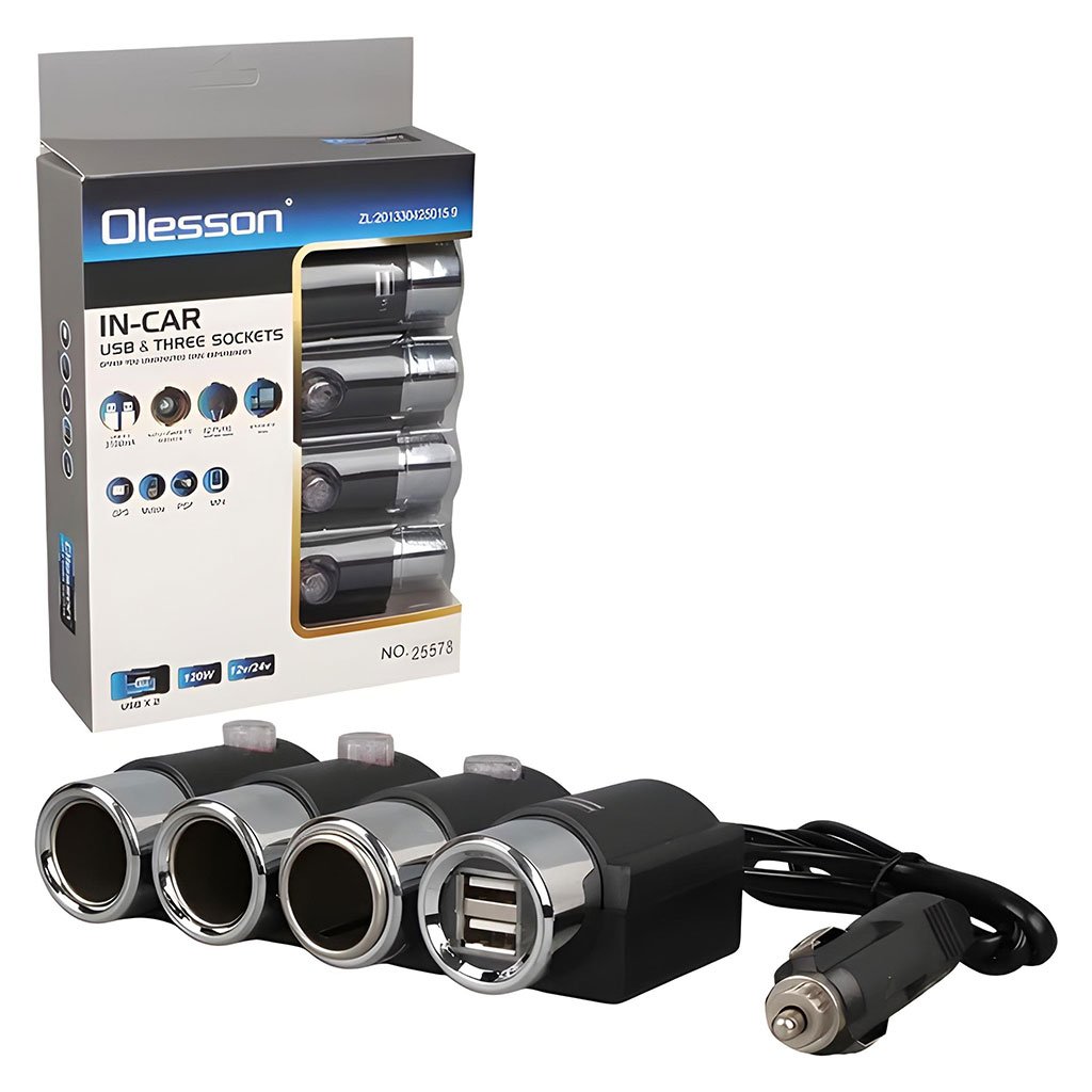 وصلة ولاعة سجائر أصلية من أوليسون مزودة بمنفذي شحن - الصورة 4