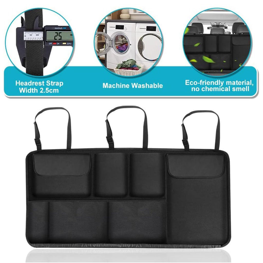 منظم صندوق السيارة ذو سعة كبيرة ومتعدد الجيوب للمقعد - الصورة 6