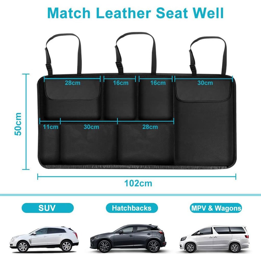 منظم صندوق السيارة ذو سعة كبيرة ومتعدد الجيوب للمقعد - الصورة 4