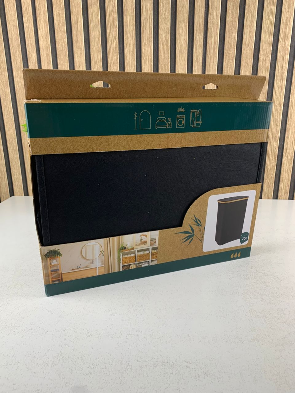 panier à linge pliable de haute qualité 70l avec couvercle – سلة أغراض منزلية