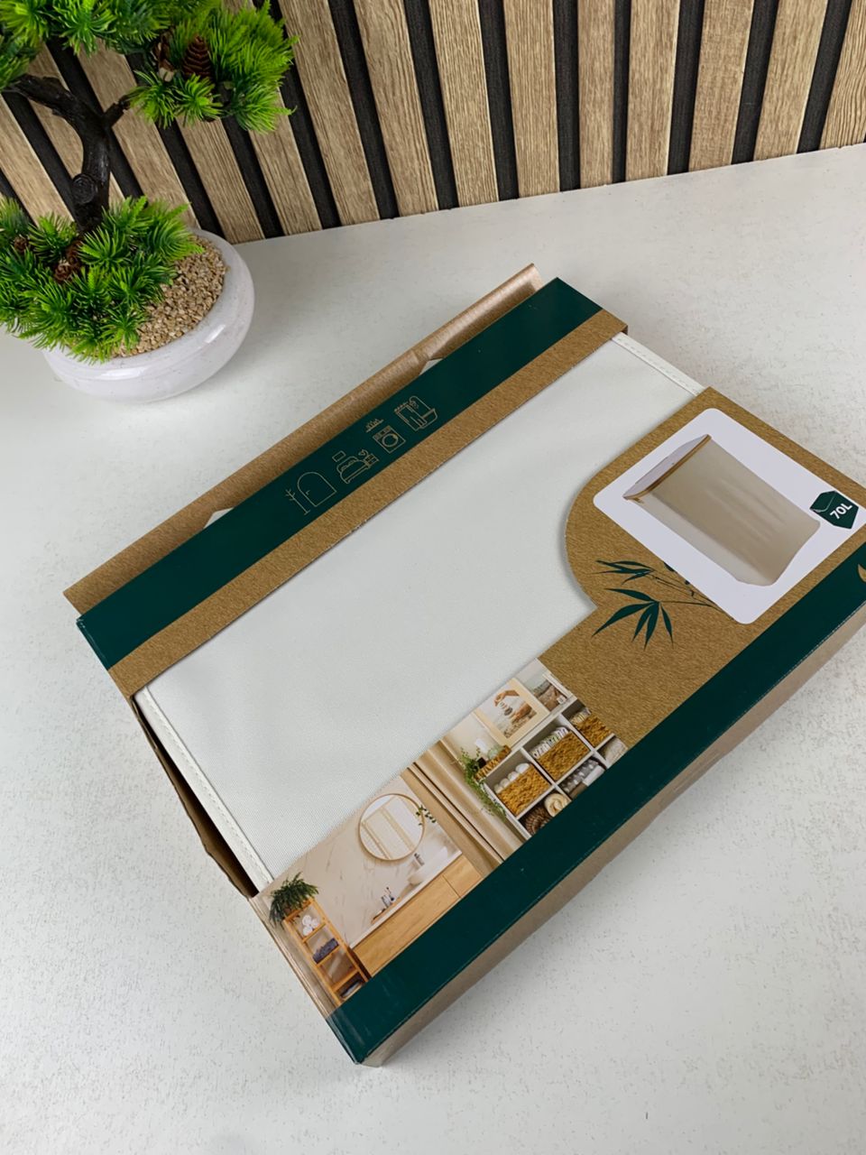 panier à linge pliable de haute qualité 70l avec couvercle – سلة أغراض منزلية