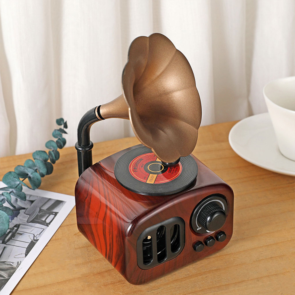 Boîte à musique rétro en bois, phonographe pour maison, Table classique - الصورة 2