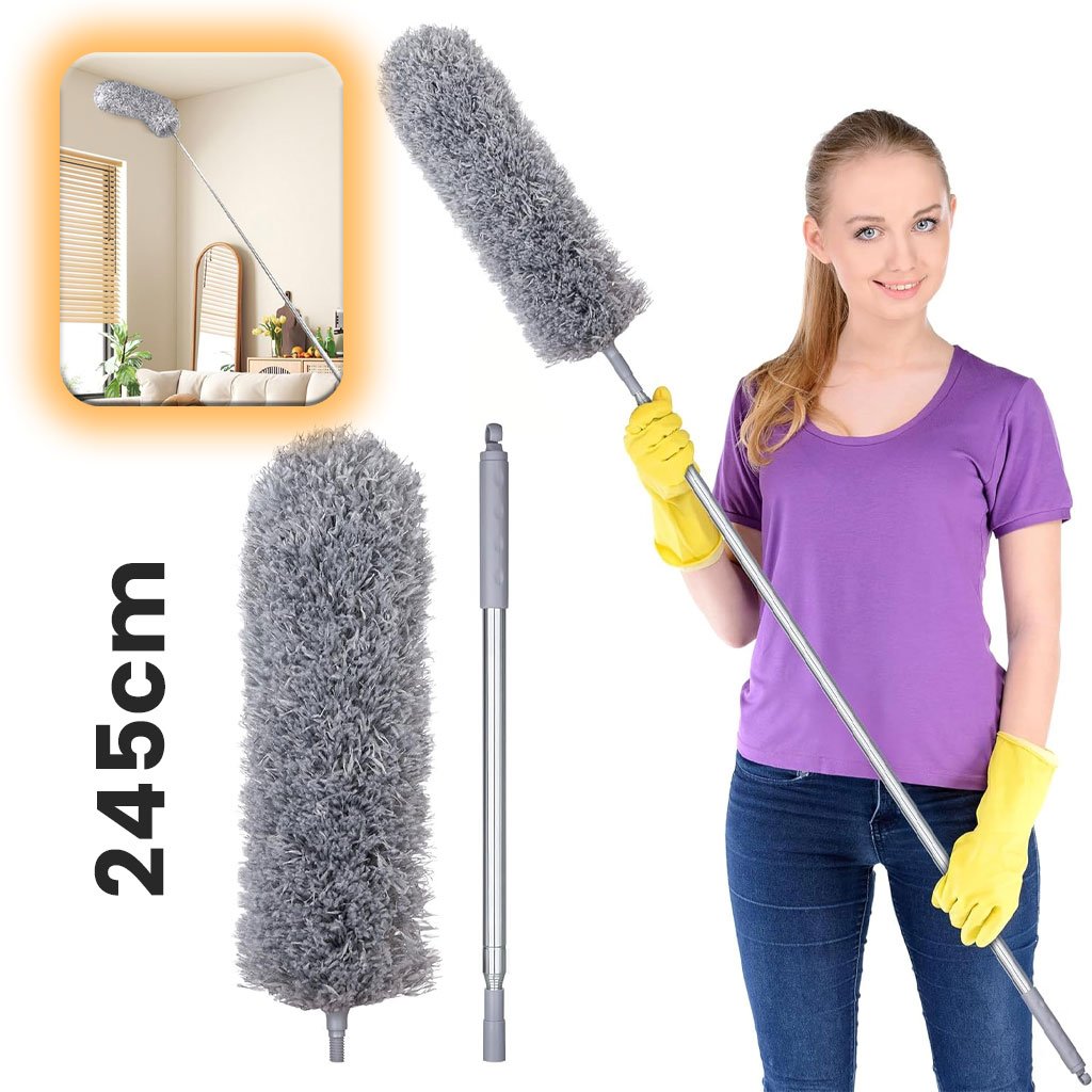 منفضة غبار تلسكوبية قابلة للغسل مصنوعة من الألياف