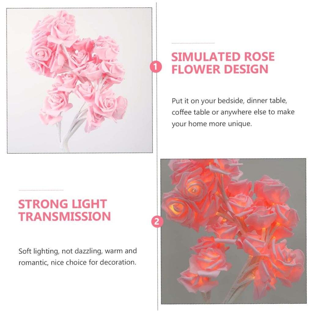 Lampe de Table fleur avec LED – مصباح طاولة زهور - الصورة 5