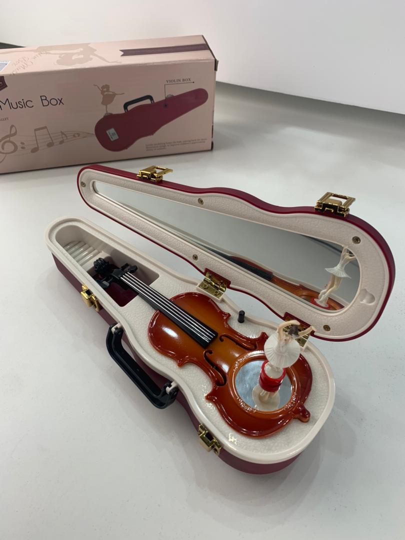 Boîte à Musique Vintage avec Déesse Rotative et Mécanisme de Violon – صندوق موسيقى مع آلية كمان - الصورة 4