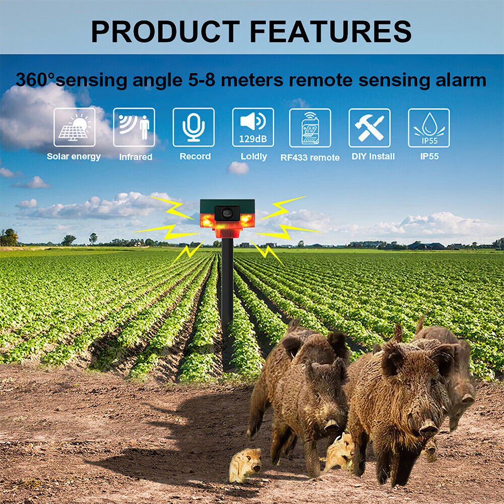 جهاز طارد للحيوانات مزود بمستشعر حركة يعمل بالطاقة - الصورة 5