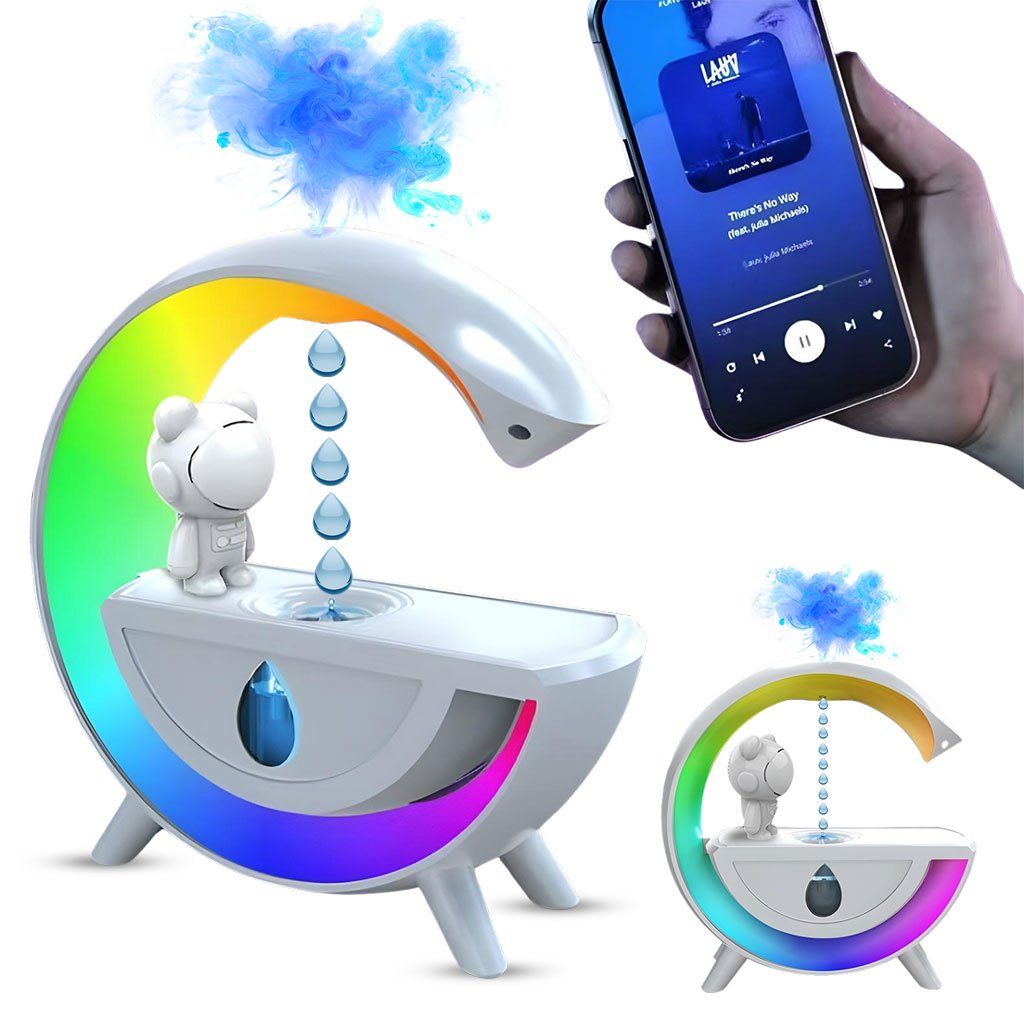 مكبر صوت ومرطب هواء بتقنية بلوتوث على شكل حرف