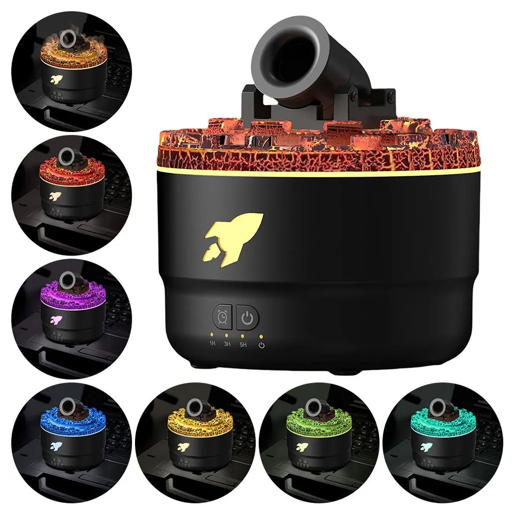 Humidificateur d’arôme à canon avec lumières LED colorées – معطر جو يضفي ديكور رائع في منزلك - الصورة 8