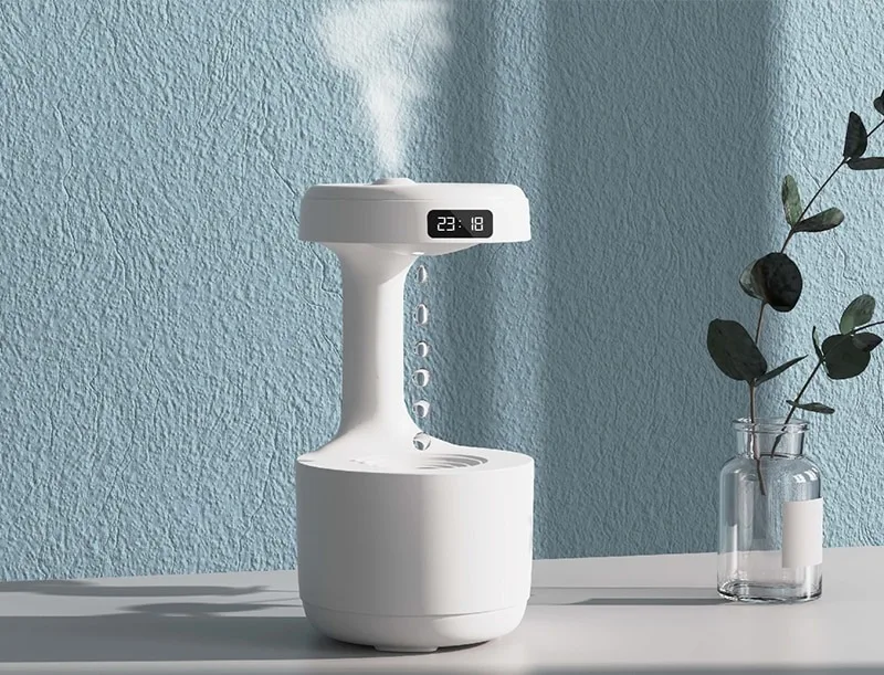Réveil et Humidificateur d’air gouttelettes d’eau Anti-gravité 800ml - الصورة 4