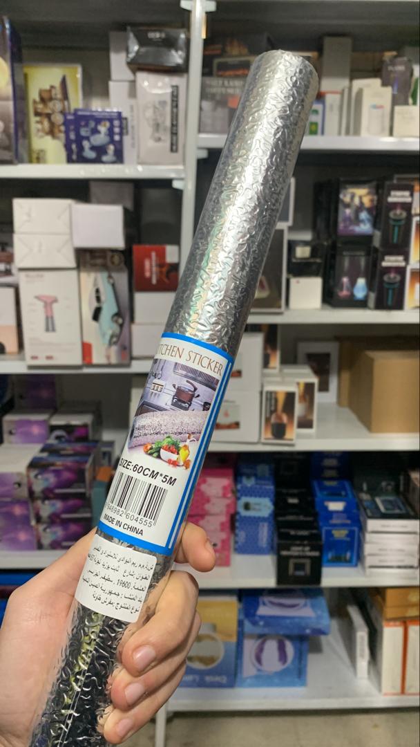 Autocollant d'aluminium auto-adhésif 5M Anti-l'huile pour cuisine - الصورة 2