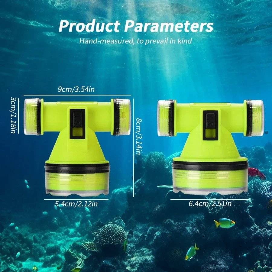 مصباح رأس للغوص مقاوم للماء وقابل لإعادة الشحن - الصورة 4