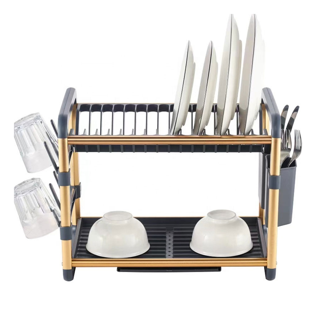 Egouttoir à Vaisselle en Aluminium de Haute Qualité 2 étages SX-842 – منظم أواني الغسيل - الصورة 6